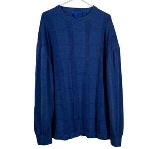 Men's Tulliano Blue Knit Temcel Votton Sweater Size 2XT EUC #VEG-0063